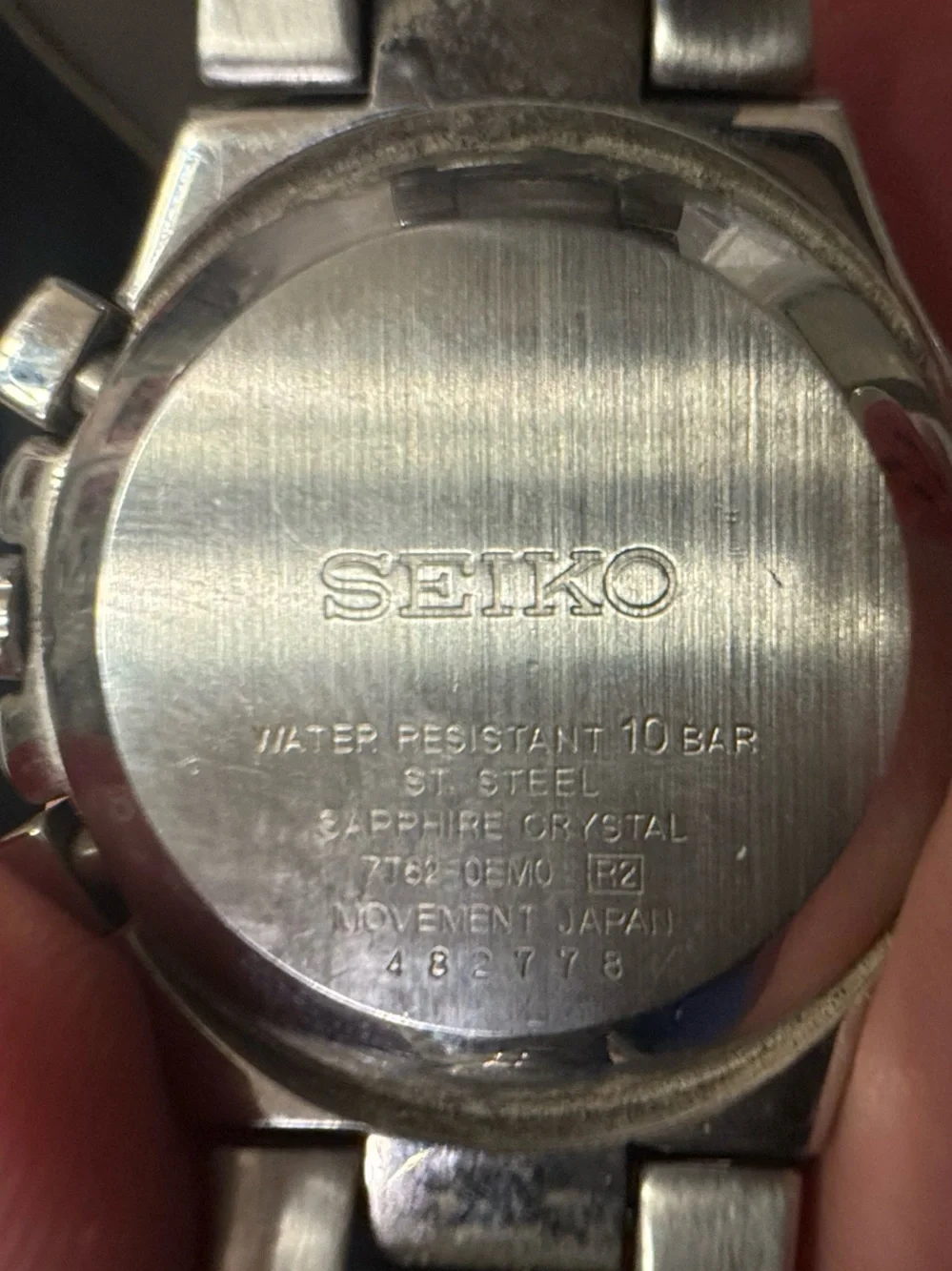 Seiko Coutura Silver Tone Mother-of-Pearl Dial Chronograph Watch